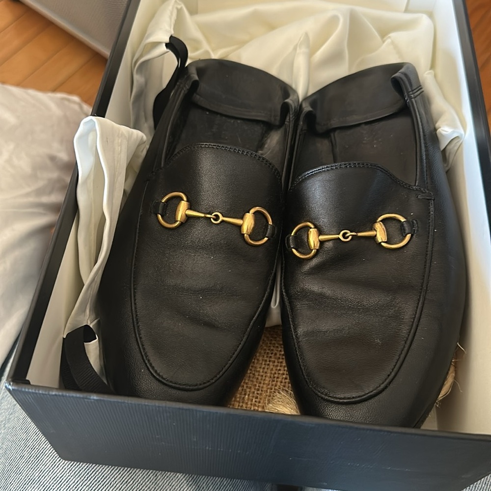 Gucci Brixton Leather Horsebit Loafers